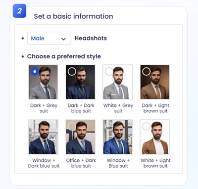 Vidnoz AI Headshot Generator Choosing The Customization