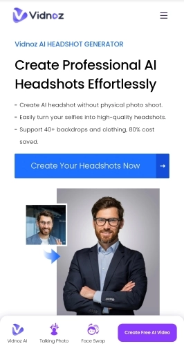 Vidnoz AI Headshot Generator Take Headshot on iPhone