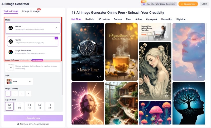 Vidnoz AI Image Generator for AI Fruit Face Image