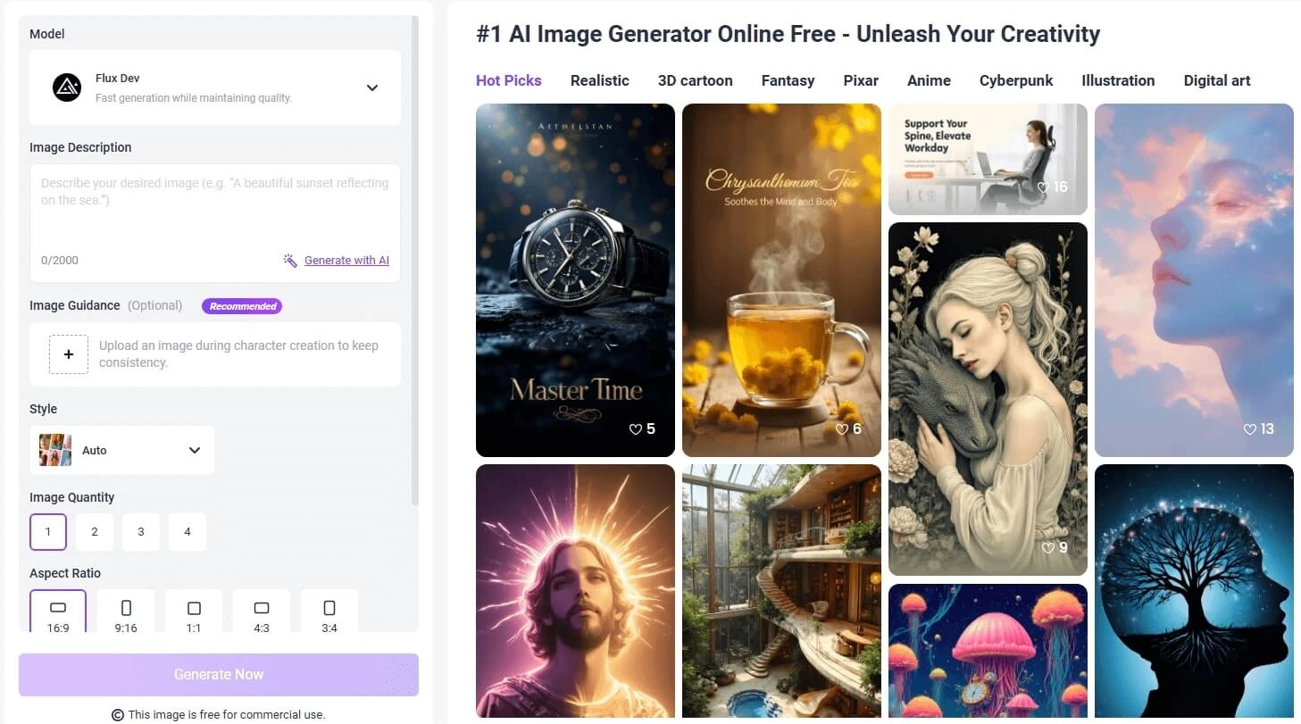 Vidnoz AI Image Generator for Embroidery Patterns