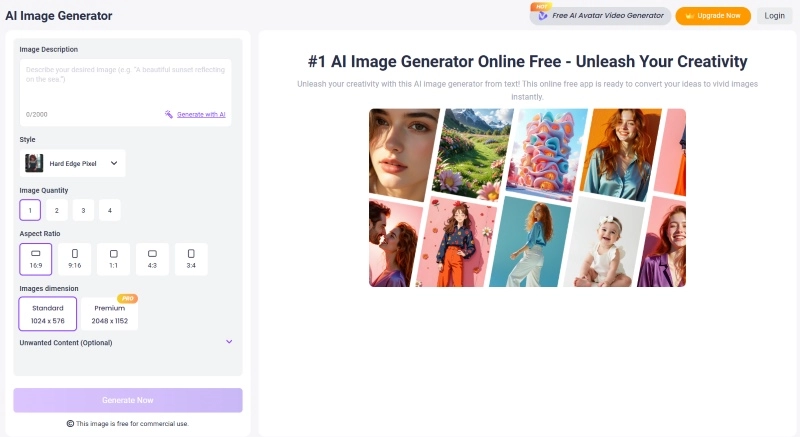 Vidnoz AI Image Generator with Pixel Anime Style