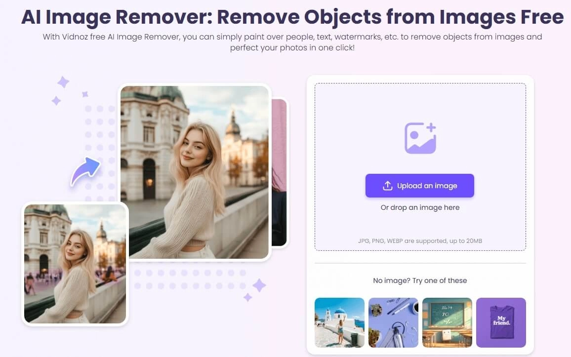 Vidnoz AI Image Remover Seamlessly Remove Glasses