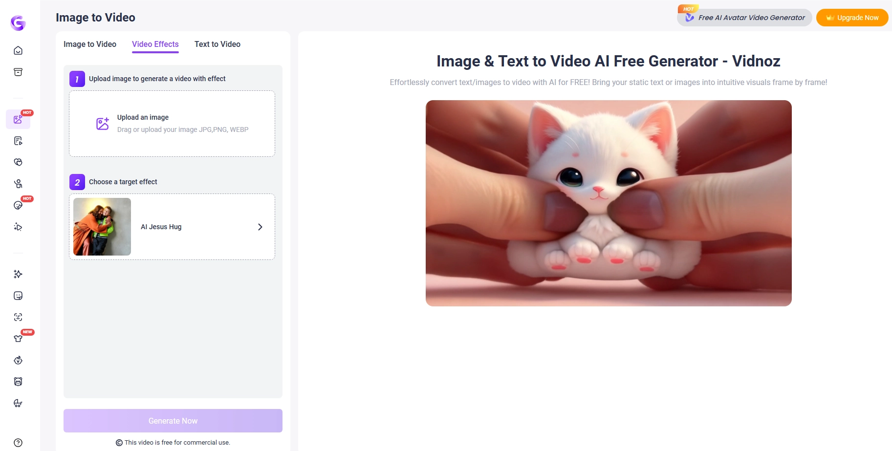 Vidnoz AI Image to Video Morph