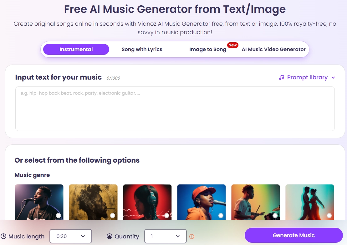Vidnoz AI Music Generator - Text to Song