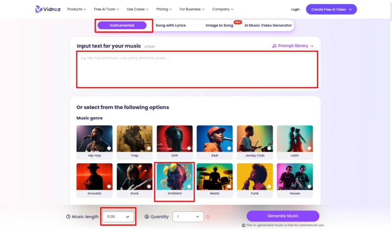 Vidnoz AI Music Generator Step By Step Generate AI Music