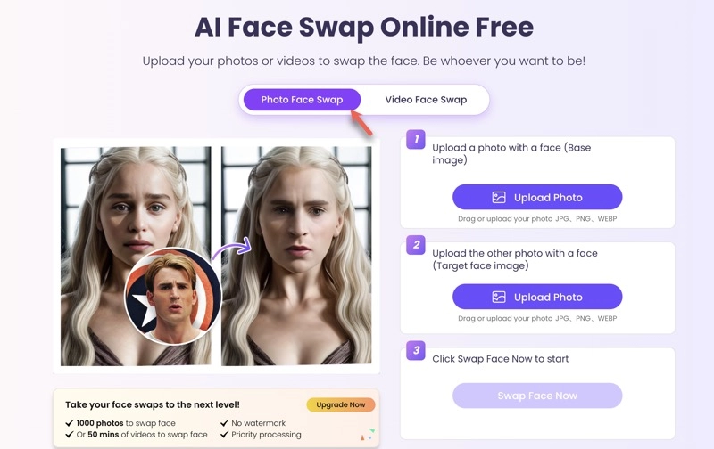Vidnoz AI Photo Face Swap