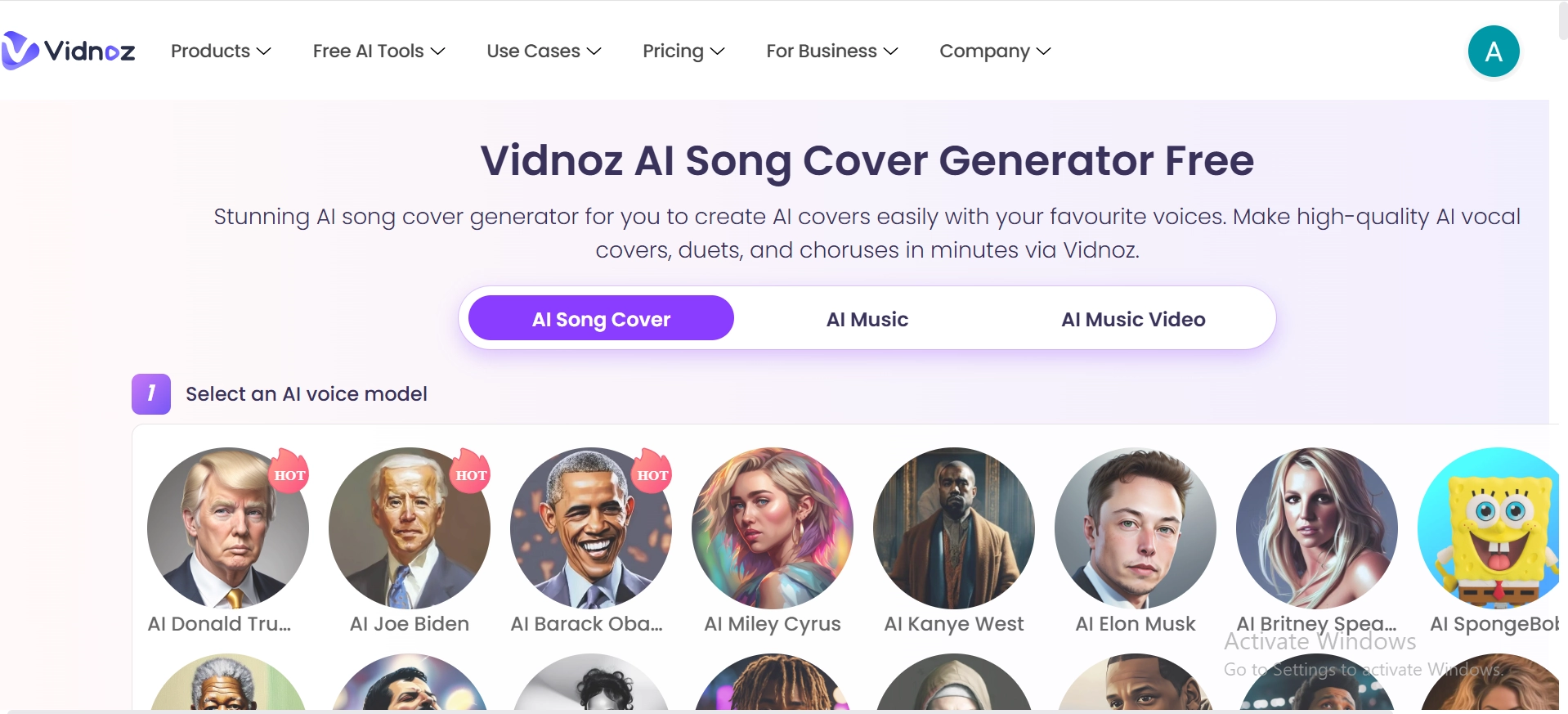 Vidnoz AI Song Cover