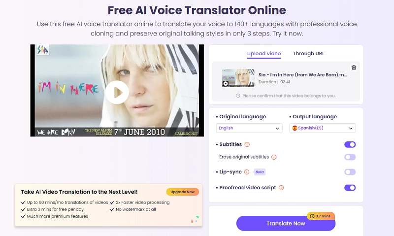 Vidnoz AI Song Translator
