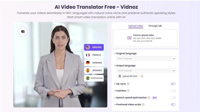 Vidnoz AI SRT Translator