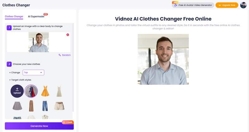 Vidnoz AI Superhero Suit Clothes Changer