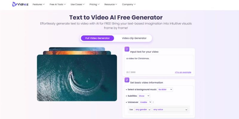 Vidnoz AI Text to Video Generator  Enter Text