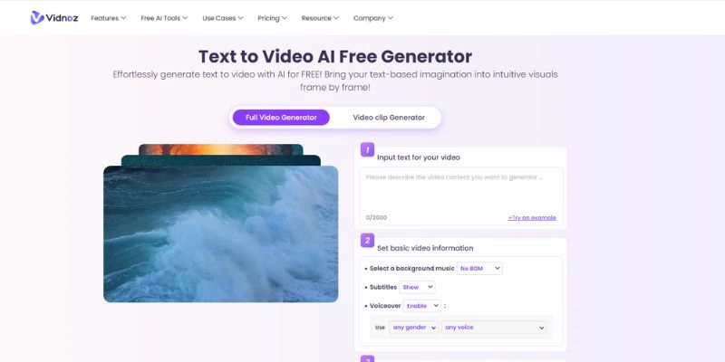 Vidnoz AI Text to Video Generator 