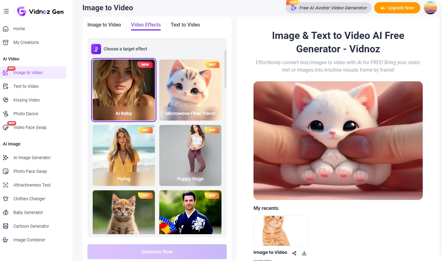 Vidnoz AI Video Effects