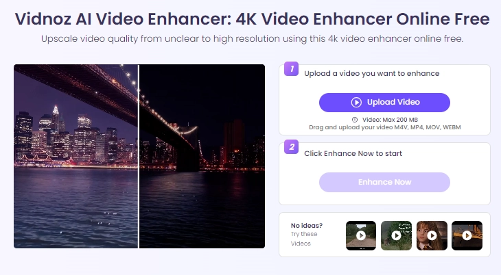 Vidnoz AI Video Enhancer