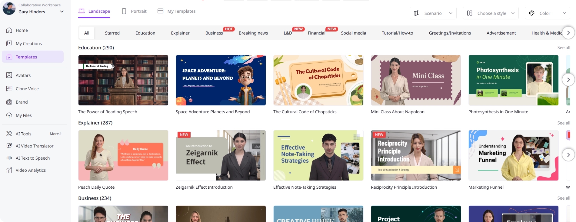 Vidnoz AI Video Generator with Templates