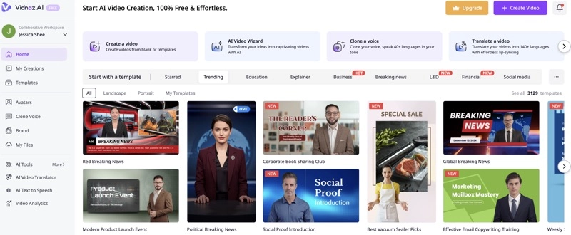 Vidnoz AI Video Templates for AI Math Videos