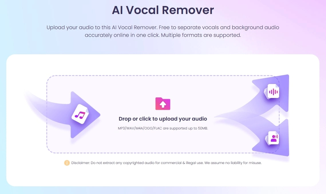 Vidnoz AI Vocal Remover to Split Music