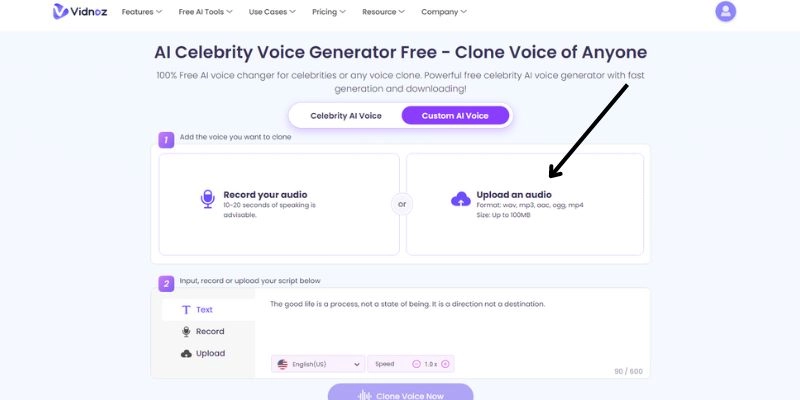 Vidnoz AI Voice Changer Clone  LOL Champion's Voice Free Upload Audio
