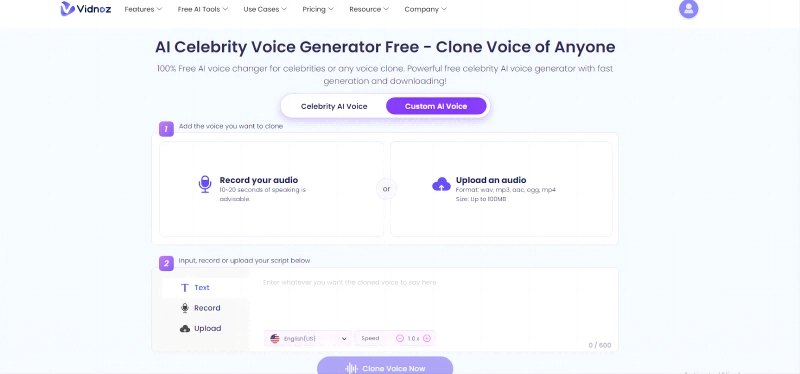 Vidnoz AI Voice Changer Free Clone Voice of Any Jojo Characters