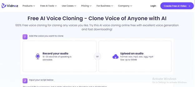 Vidnoz AI Voice Clone for Crowd Chants