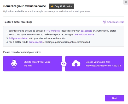 Vidnoz AI Voice Cloning and Overdubbing