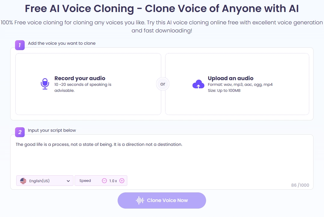 Vidnoz AI Voice Cloning as Gay Voice Generator
