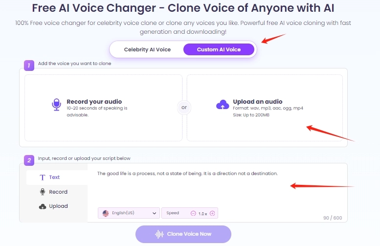 Vidnoz AI Voice Cloning Bonzi Buddy Voice