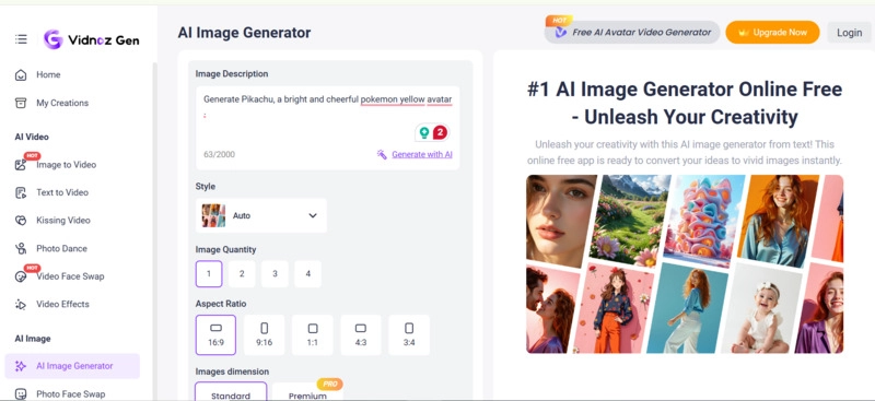 Vidnoz AI Yellow Avatar Maker Online