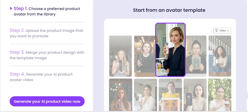 Vidnoz Choose the Avatar Template