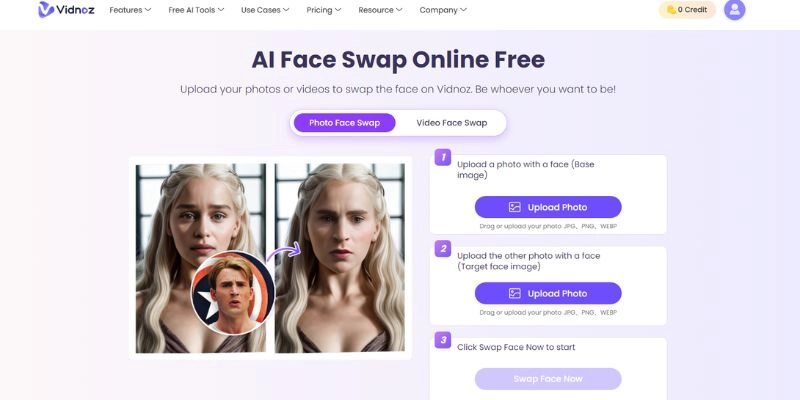 Vidnoz Face Swap Best Free Lisa Deepfake Photo & Video Generator