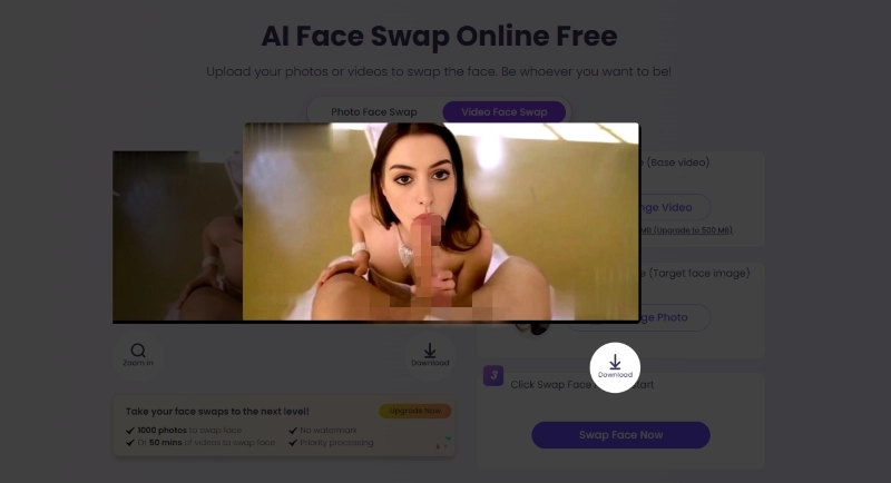 Vidnoz Face Swap Porn Example