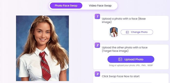 Upload a Photo on Vidnoz AI Face Swapper