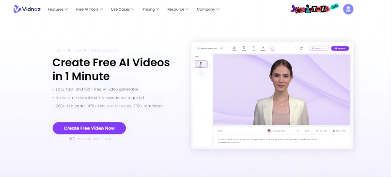 Vidnoz Free AI Video Generator for Facebook