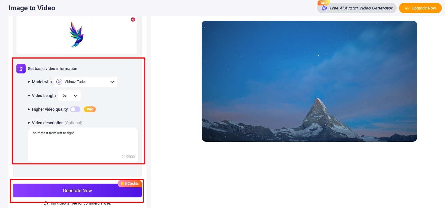 Vidnoz Generate Animated Logo