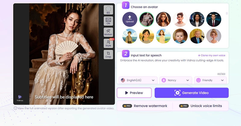 Vidnoz Person Photo Talking Animator