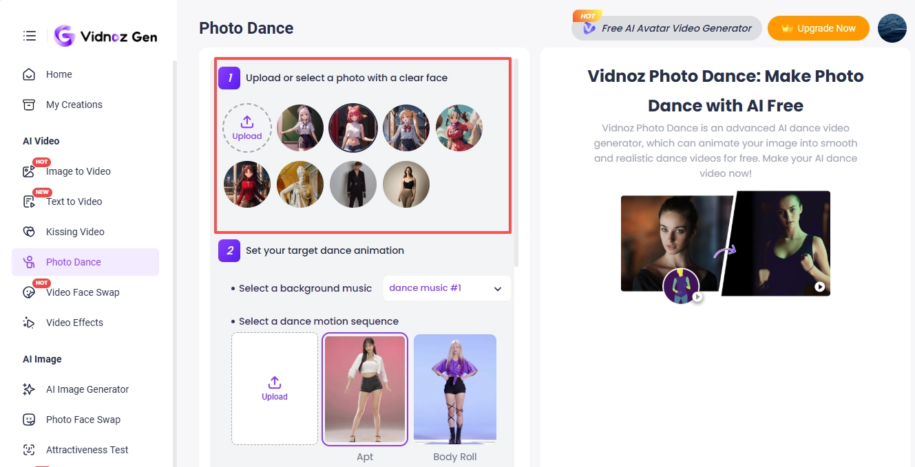 Vidnoz Photo Dance Select Pic