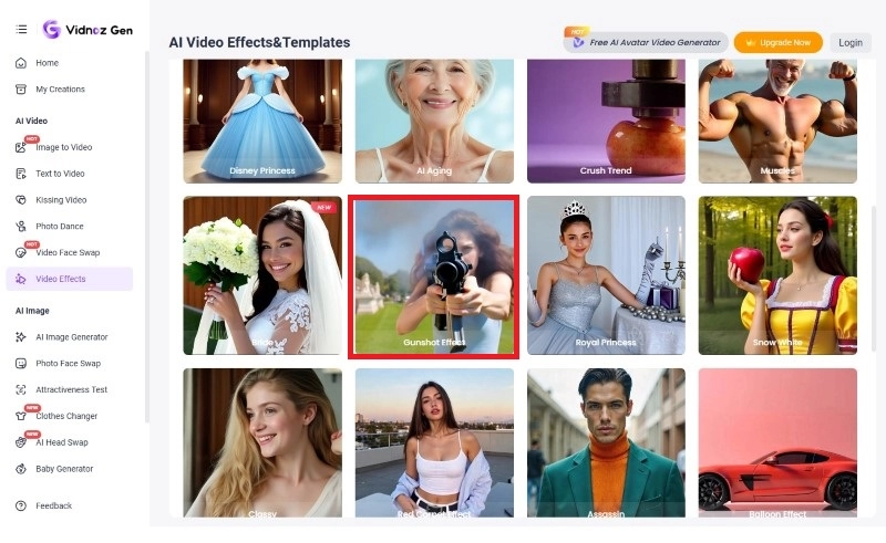 Vidnoz Find Gunshot Effect Template