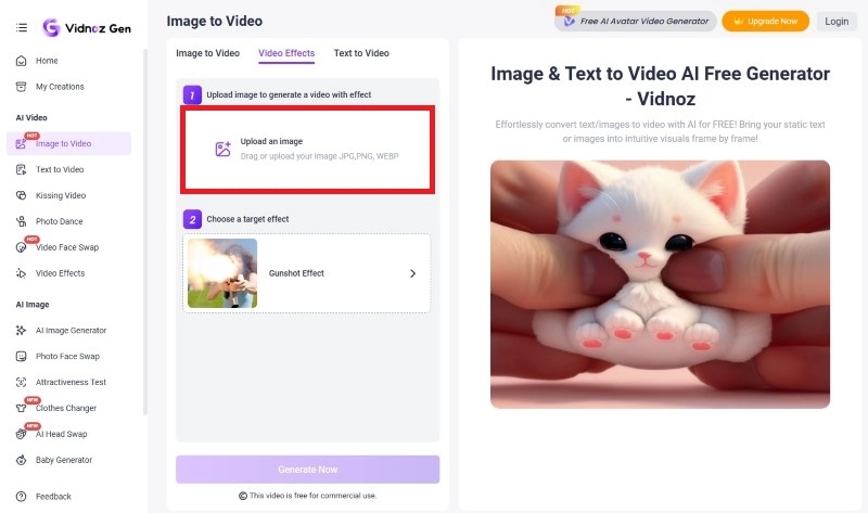 Vidnoz Step 2 Add Gunshot Effect To Squid Game Filter Scene