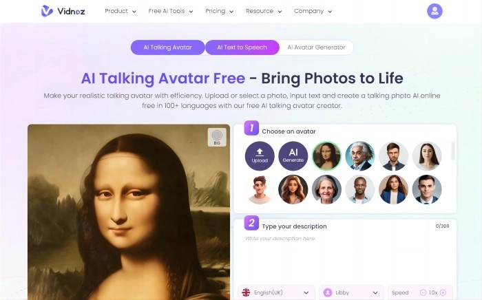 Vidnoz Talking Avatar - Create Talking Head Memes  Free