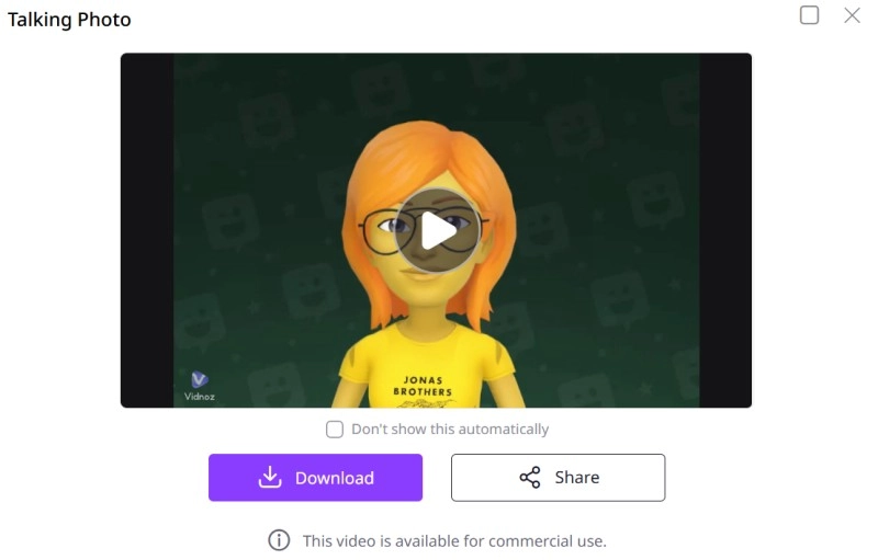 Vidnoz Talking Photo Yellow Avatar Online