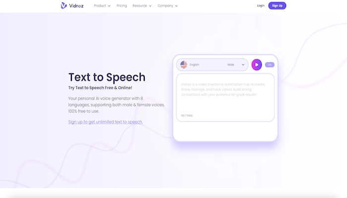 Vidnoz Text to Speech