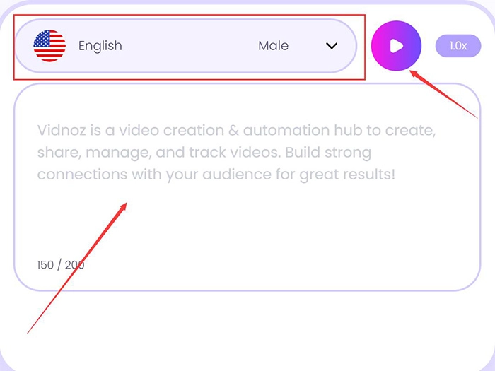 Vidnoz Text to Speech Conversion