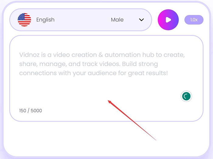 Vidnoz Text to Speech Step 2