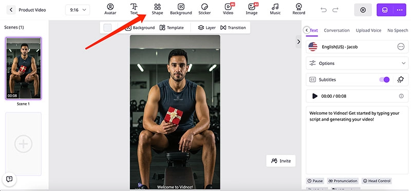 Vidnoz UGC Avatar Edit Video