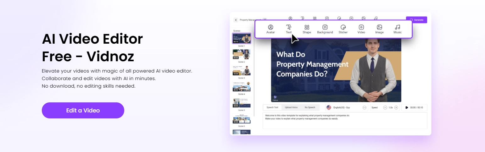 Vidnoz Video Editor Add Border to Video Online