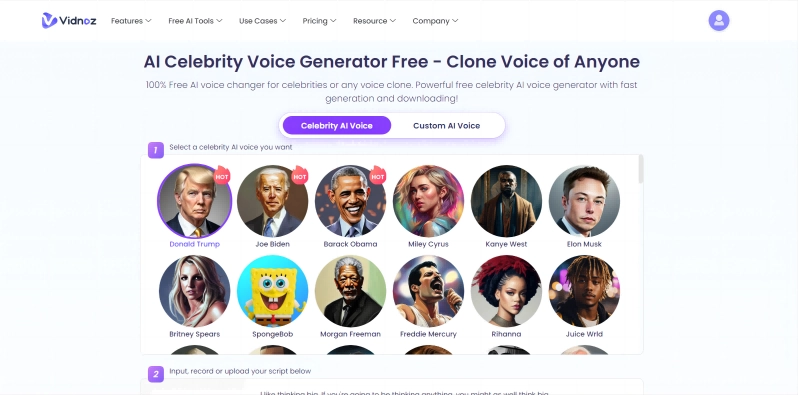 Vidnoz Voice Changer Free Online Shadow AI Voice Generator