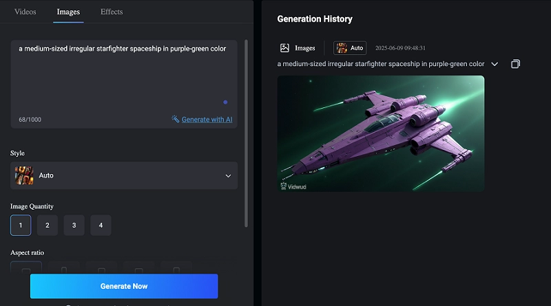 Vidqu AI Spaceship Creator