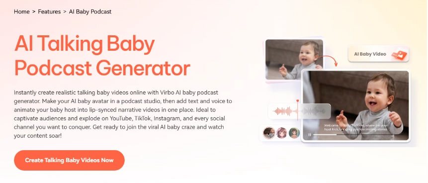 Virbo AI Realistic Talking Baby Podcasts with AI Voice