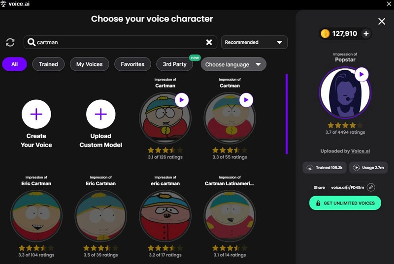 Voice AI Eric Cartman Voice Generator