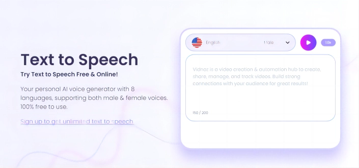 Voice Changer for PC Vidnzo Text to Speech